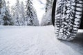 Road sign warns of ice and snow Royalty Free Stock Photo