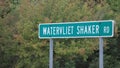 Road sign: Watervliet Shaker Road Royalty Free Stock Photo