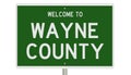 Road sign for Wayne County