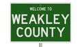 Road sign for Weakley County