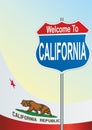 Road sign Welcome to the California. Royalty Free Stock Photo