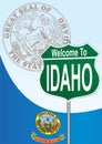 Road sign Welcome to Idaho Royalty Free Stock Photo