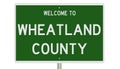 Road sign for Wheatland County