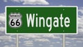 Road sign for Wingate New Mexico on Route 66 Royalty Free Stock Photo