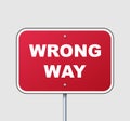 Road sign wrong way. Red traffic warning Royalty Free Stock Photo