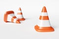 Road signal cone 3d rendering