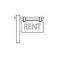 road signboard house rental icon. Element for mobile concept and web apps. Thin line icon for website design and development, app