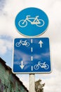 Road Signs for Bicycles Royalty Free Stock Photo