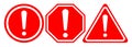 Road signs with exclamation point on white background. Vector illustration Royalty Free Stock Photo