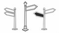 Road signs illustration, direction and navigation symbols in vector vector design Generative AI