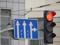 Road signs indicating the direction of movement Royalty Free Stock Photo