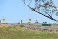 Road signs indicating Melbourne is ahead on the national M8