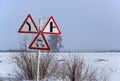 Road signs in the middle of nowhere Royalty Free Stock Photo
