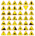 Road signs pack (warning signs) Royalty Free Stock Photo