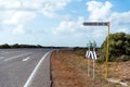 Road signs pointing to Hangover Bay Road. Highway in Western Australia Royalty Free Stock Photo