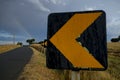 Road signs and a rainbow in alentejo region, portugal Royalty Free Stock Photo