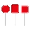 road signs red blank. Sign board promotion. Attention sign. Vector illustration. stock image. Royalty Free Stock Photo