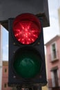 Road signs.Red traffic light Royalty Free Stock Photo