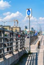 Road signs. Street signs on a pole. pedestrian area. Ukraine. Kyiv. 06.06.2020