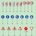 Road symbols traffic signs graphic elements isolated city construction creative street highway information vector Royalty Free Stock Photo