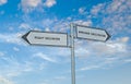 Road signs to decisions Royalty Free Stock Photo