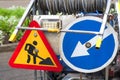 Road signs, traffic light Royalty Free Stock Photo