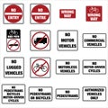 Road signs in the United States - Exclusionary