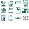 Road signs in the United States - Permissive Parking Royalty Free Stock Photo