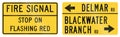 Road signs used in the US state of Delaware