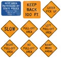Road signs used in the US state of Virginia Royalty Free Stock Photo