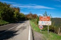 Road signs of the Via Francigena at the Cisa Pass Royalty Free Stock Photo