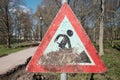 Road signs. Road works. Replacement of the road surface Royalty Free Stock Photo