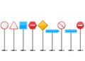 Road signt stand- set icon. Royalty Free Stock Photo