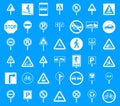 Road sings icon blue set vector