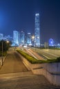 Downtown district of Hong Kong city at night Royalty Free Stock Photo