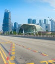 Road skyscrapers Esplanade Theatres Singapore