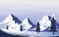 Road Snow Mountain Frozen Ice Nature Landscape Adventure Illustration