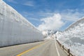 Road and snow wall at japan alps tateyama kurobe alpine ro