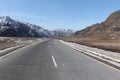 Road between the snowy Altai Mountains, Russia