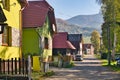 Road in Stankovany village by river Vah during autumn Royalty Free Stock Photo