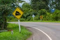 Road steep warning signboard