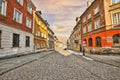Road with stone in Warsaw,Poland Royalty Free Stock Photo