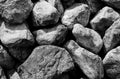 Road stones gravel texture, rocks for construction, gray background of crushed granite gravel, small rocks, closeup Royalty Free Stock Photo