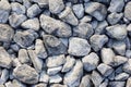 Road stones gravel texture, rocks for construction, gray background of crushed granite gravel, small rocks, closeup Royalty Free Stock Photo