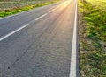 Road, straight road leading into the distance Royalty Free Stock Photo