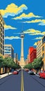 Pop Art Cartoonish Illustration Of San Antonio In Roy Lichtenstein Style