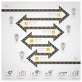 Road And Street Traffic Sign Arrow Step Business Infographic