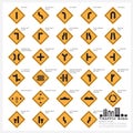 Road And Street Warning Traffic Sign Icons Set Royalty Free Stock Photo