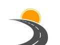Road and sun logo vector illustration Royalty Free Stock Photo