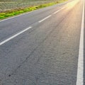 Road, straight road leading into the distance Royalty Free Stock Photo